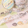 Kawaii Cat Shaped Washi Tape | Cute Kitten Decorative Tape | DIY Journal Planner Collage Scrapbooking Supplies | Kids Craft