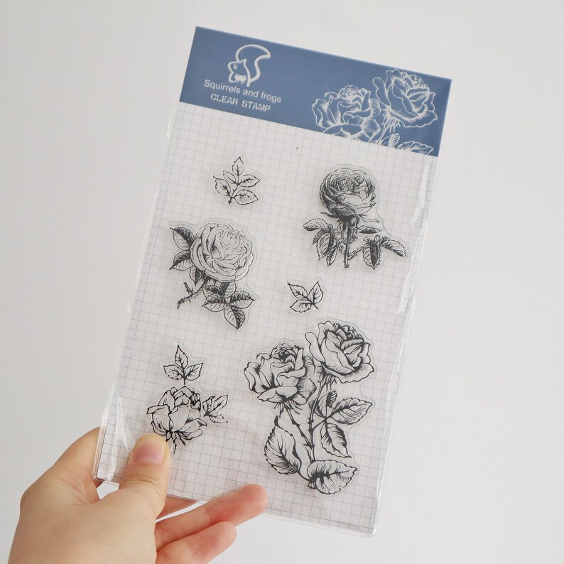 Roses Silicone Stamp Bullet Journal Planner Stamp\u00a0 Midori Traveler\u2019s Notebook Transparent Clear Stamp Set\u00a0 Scrapbooking Stamp\u00a0