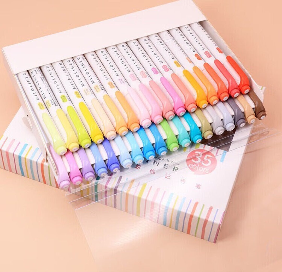 Limited Edition Full 35 Colors Zebra Mildliner Highlighter Etsy