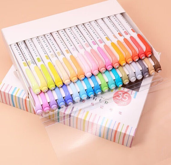 Limited Edition Full 35 Colors Zebra Mildliner Highlighter Double-sided  Highlighter Pen Set Japanese Pens Study School Supplies 