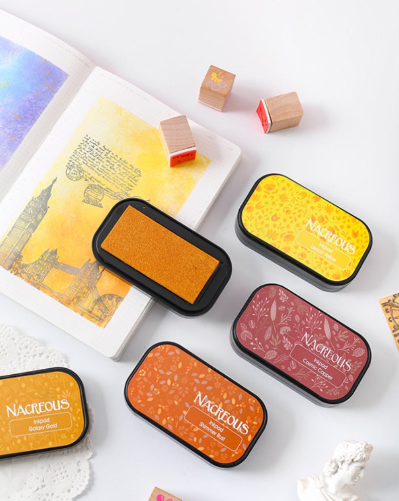 12 Colors Ink Pad Stamp Ink Pad Colored Inkpad Fullsize Etsy