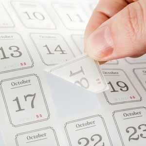 12 Bögen Datum Tageskalender-Aufkleber | Kalender 2025 | Planer Zubehör | Bullet Journal Collage Svrapbooking Versorgung