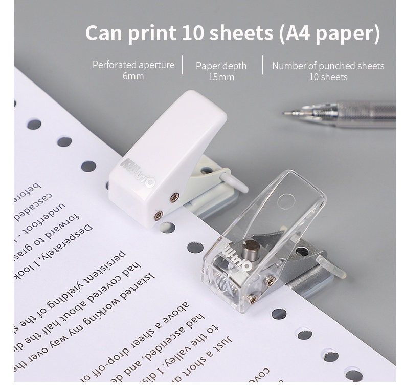 Mini 6 Hole Puncher DIY Hole Punching Loose Leaf Paper Hole Punch B5 A5 A4  Paper Binding Smart Ring Binder Planner Hole Punch 