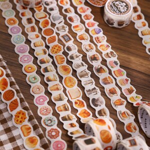 Taśma Washi Mini Coffee Bread Drink Dessert Shaped | Taśma dekoracyjna Cute Food | Planer dziennika DIY Collage Scrapbooking Supplies | Kid Craft