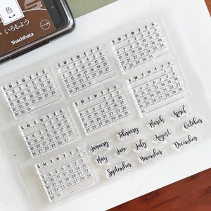 Maandkalender Clear Stamp | Maandabonnement datum 2025 transparante stempels | Accessoires voor Bullet Journal-planners Benodigdheden voor dagboeken