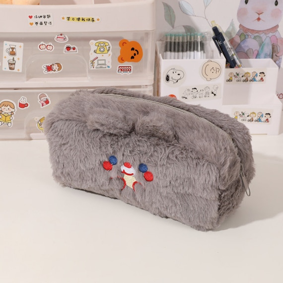fluffy cosmetic bag
