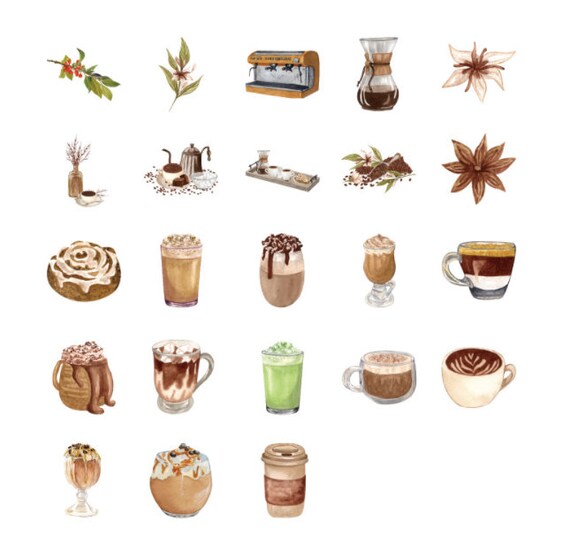 46Pcs/box Stationery Sticker Retro Cake Coffee Food Decorative