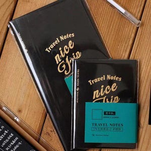 Ricariche per diario di viaggio TN in carta bianca nera / Inserti formato passaporto standard / Agenda per diario di viaggio / Accessori per diario di viaggio