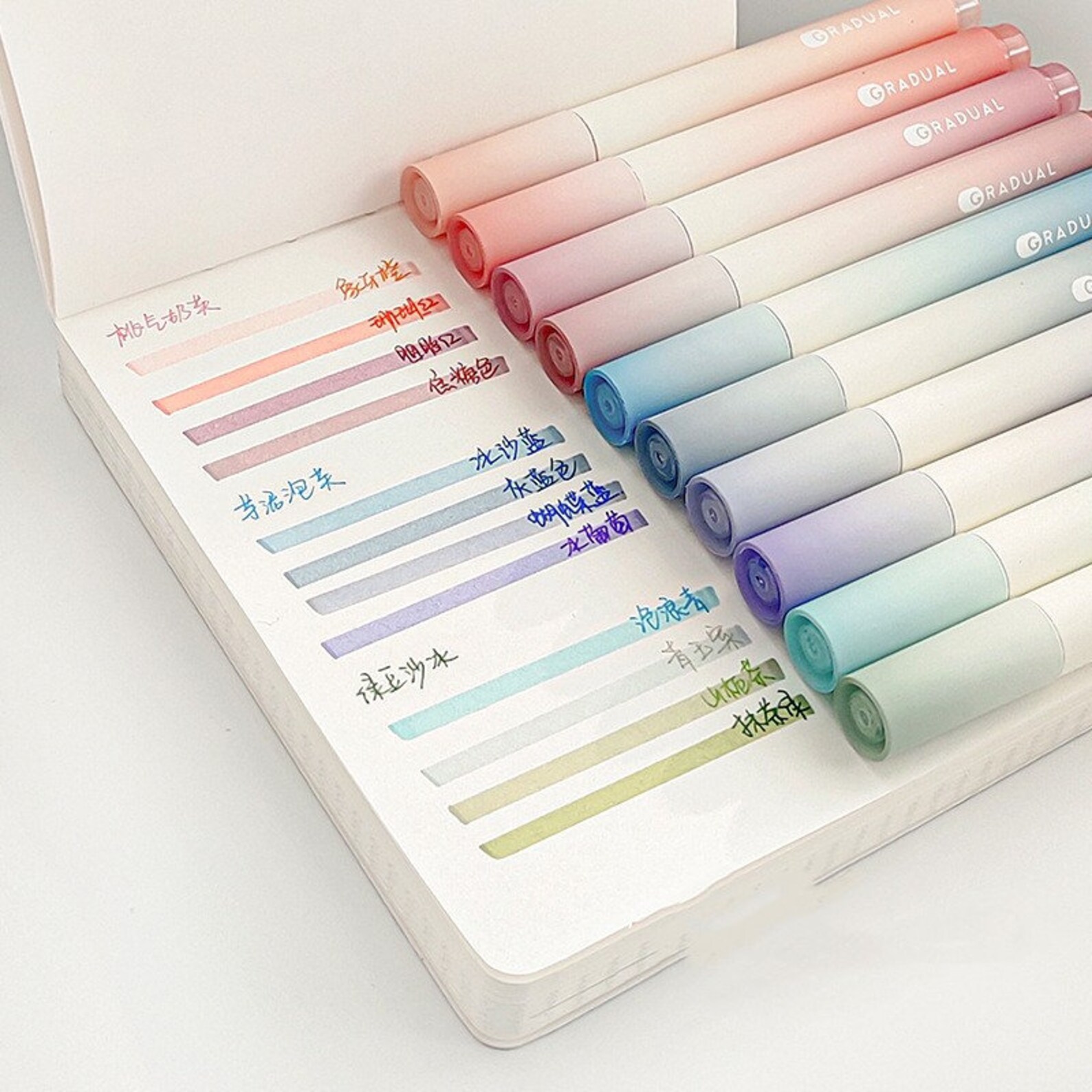Gradual Cream Color Highlighter Pen Setstudent Dual Tip Etsy