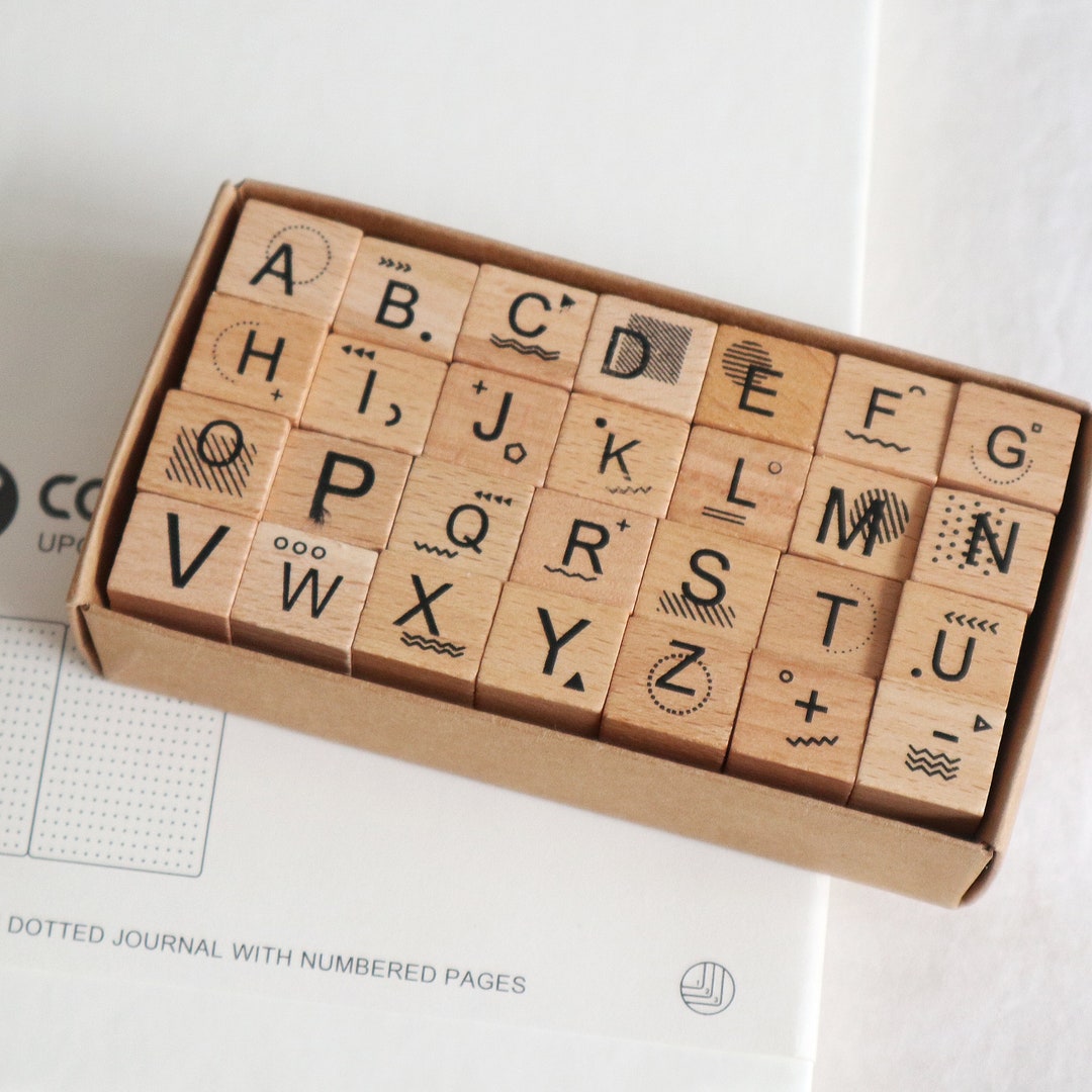 Alphabet Rubber Stamp Wooden Stamp Set Scrapbooking Stamp Planner Stamp