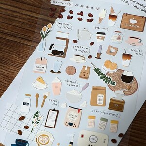 Adesivi carini per cibo coreano Suatelier / Adesivi decorativi per pianificatore di cibo, caffè e pane kawaii / Forniture per collage e scrapbooking di Bujo Junk Journal
