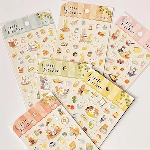 Mind Wave süße japanische Aufkleber | Tier kleine Küche Kochen Kuchen Essen dekorative Aufkleber | Planer Journal Collage DIY Bujo Zubehör