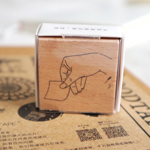 Gesture Rubber Stamp | Wooden Stamp Set | Scrapbooking Stamp | Planner Stamp |  | Midori Traveler’s Notebook