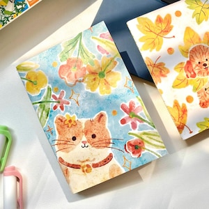 Watercolor Hand-drawn Illustration Blank Notebook | Traveler's Notebook Blank Inserts Refills | Passport Size | TN Accessories