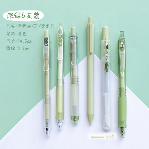 Cute Click Pen Leaf & Cartoon Bear Pen 1pc or 4pc Cute Kawaii Pens