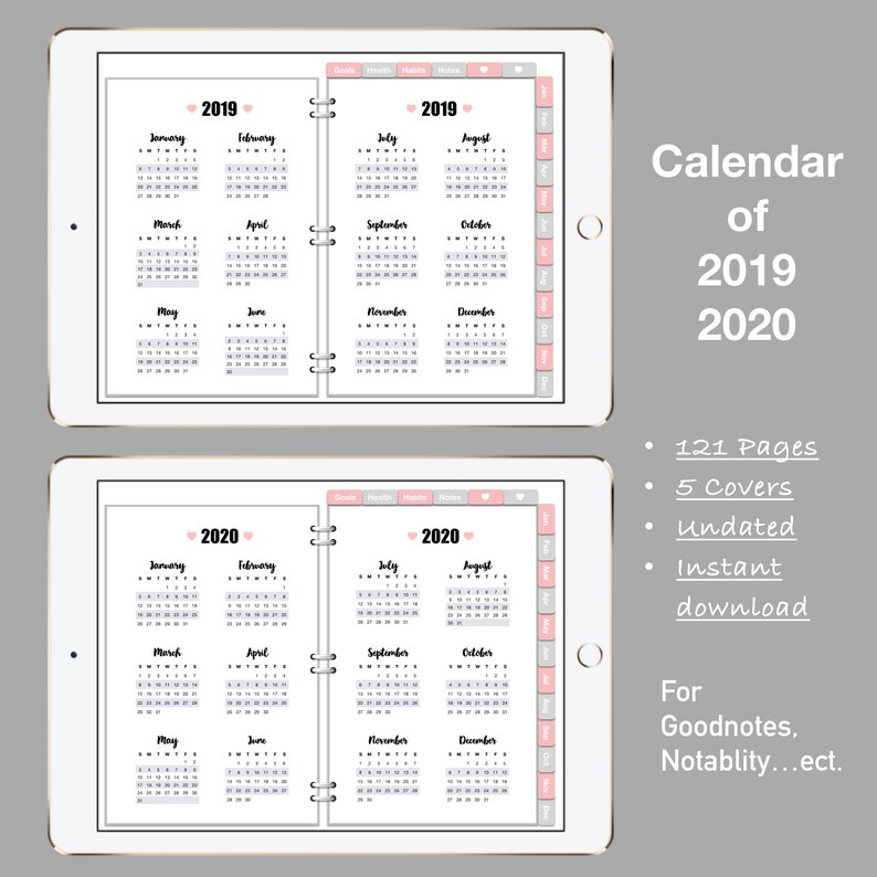 Undated Erin Condren Digital Planner iPad Planner Etsy