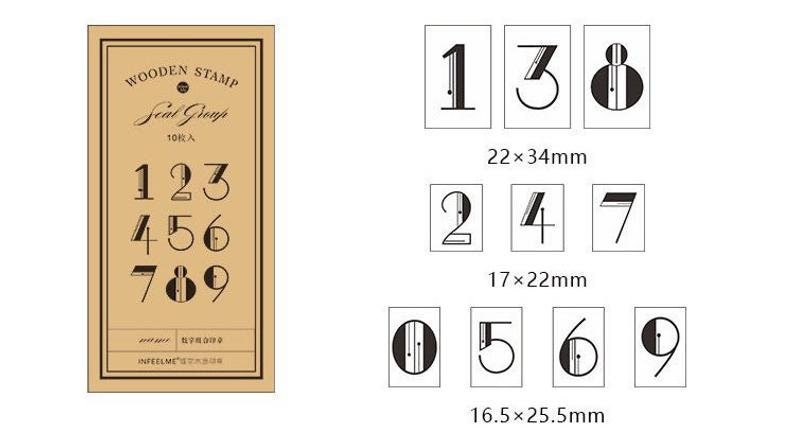Bullet Journal Number Rubber Stamp Scrapbooking Stamp\u00a0 Planner Stamp\u00a0 Wood Stamp Set\u00a0 Midori Traveler\u2019s Notebook