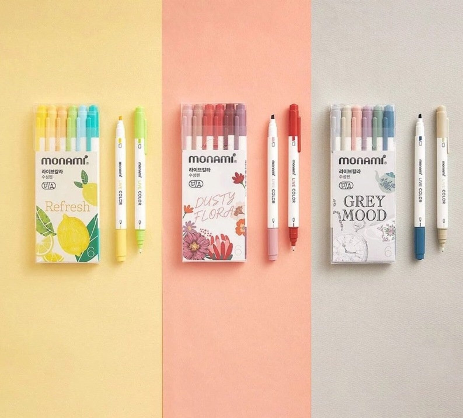 Pastel Highlighter Pen Set Oblique/fineliner Dual Tip Etsy