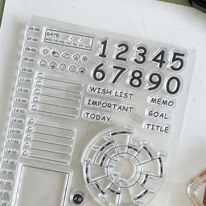Dagplan Tijd Cirkeldiagram Clear Stamp | Checklist tijdlijn transparante weerstempels | Accessoires voor Bullet Journal-planner