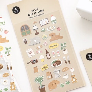 Suatelier koreanischen Slow Life Aesthetics Aufkleber | Kawaii Planer Dekorative Aufkleber | Bujo Junk Journal Collage Scrapbooking Zubehör
