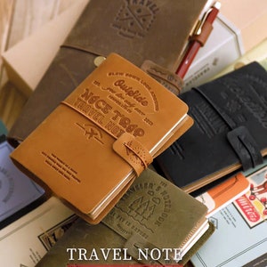 Diario di viaggio in vera pelle / Passaporto formato standard / Copertina TN / Diario di viaggio / Quaderno vintage / Regalo per lei