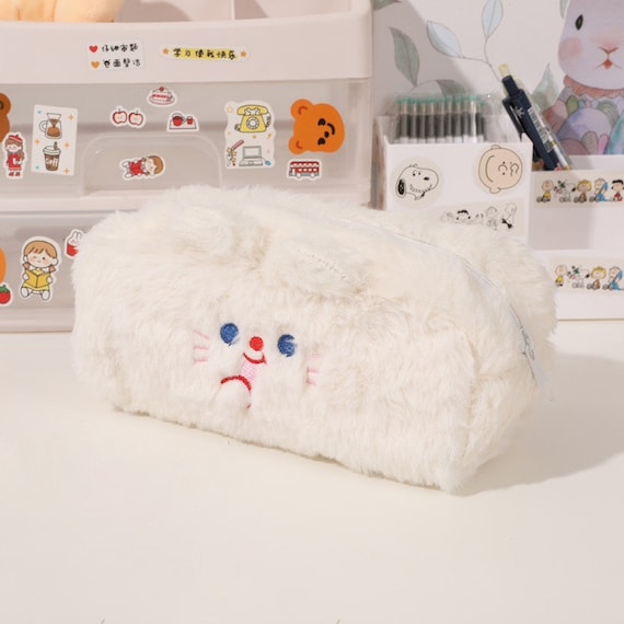 Cute Fluffy Pencil Case Cosmetic Bag Make up Bag Large 
