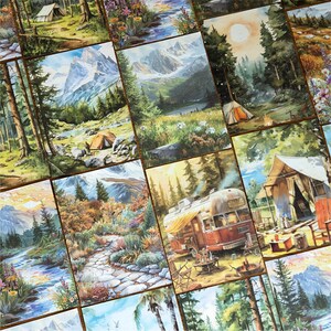 Natura Paesaggio Collage Decor PET Sticker / Natura Ispirata / Adesivi Deco Fai da Te Junk Journal Collage Scrapbooking Cancelleria Forniture