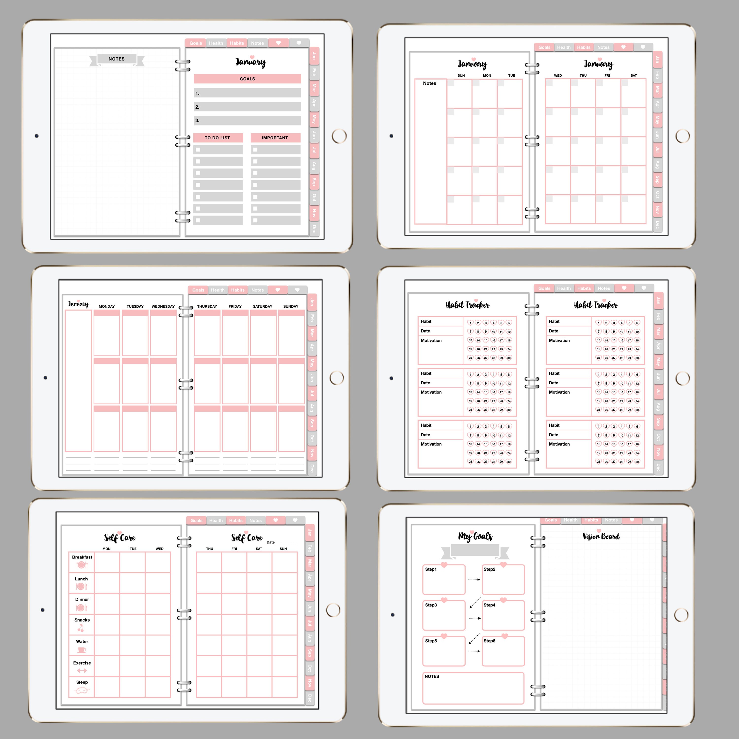 Undated Erin Condren Digital Planner iPad Planner Etsy