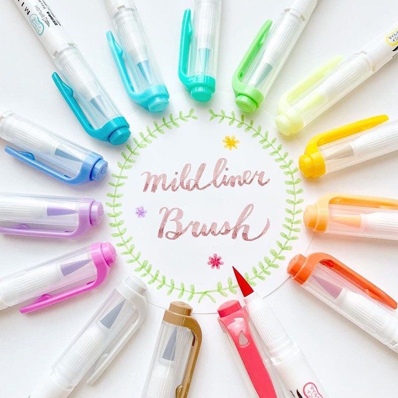 Zebra Mildliner Brush Pens Set Double Sided Highlighter Etsy Zebra Mildliner Brush Pens Set Double Sided Highlighter Etsy