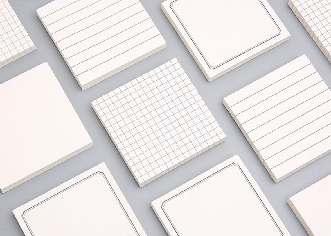 White Kraft Sticky Notes Note Pads Post It Notes Etsy