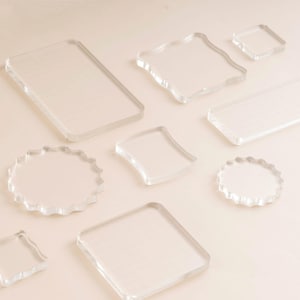 Bloc acrylique de haute qualité pour tampon transparent | Tampon transparent transparent | Tampon encreur | Bloc pour tampon en caoutchouc | Plaque de montage | Agenda