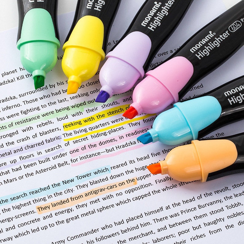 Pastel Rainbow Highlighter Pen Highlighter Marker Pen Study Etsy Hong