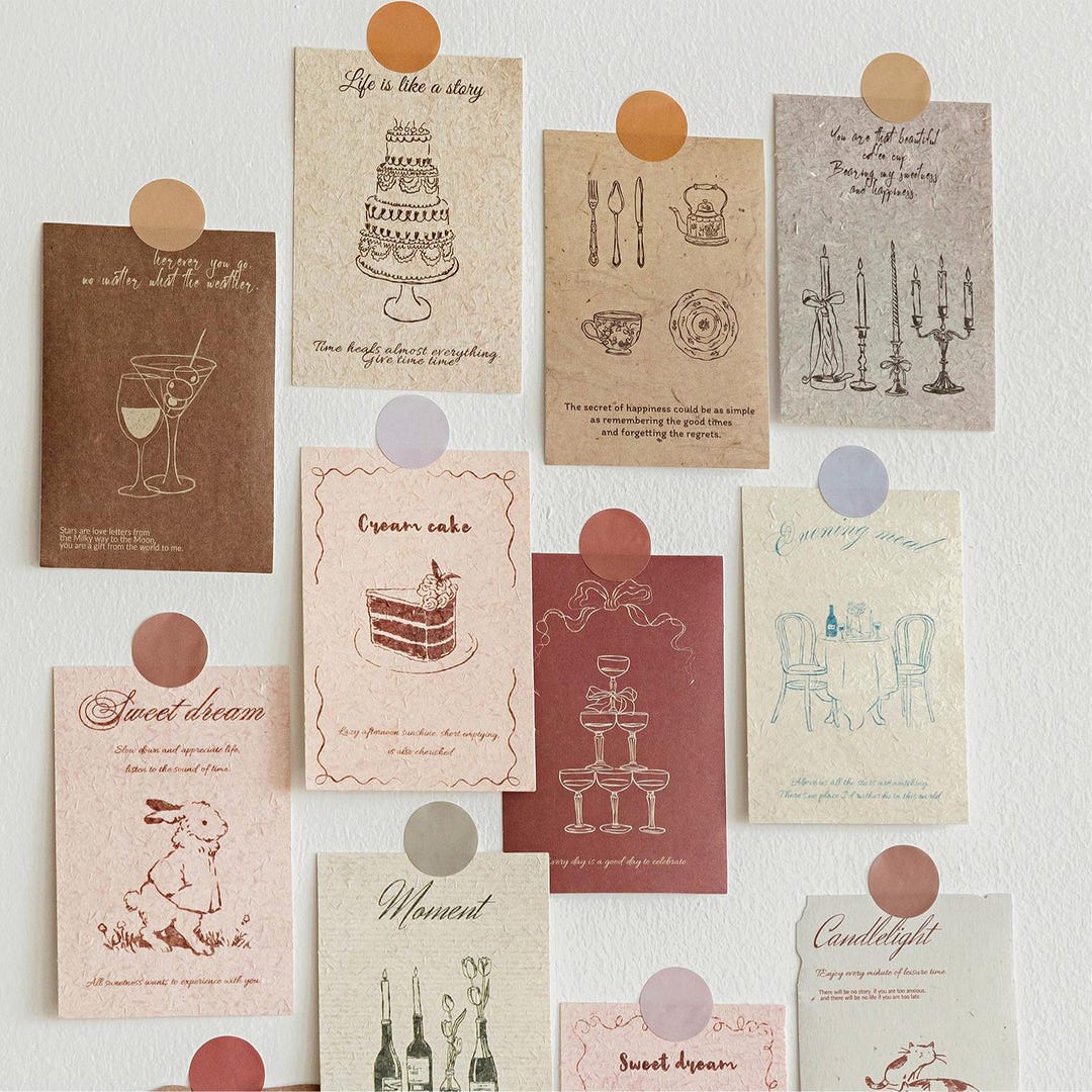 30pcs Material Paper Sticker Pack | Handdrawn Bakery Flower Plant Life ...