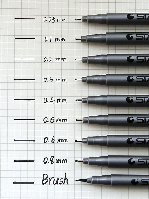 Dank je credit amplitude STA Pigment Fine Liner Pen Graphic & Brush Pen Black - Etsy