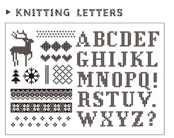 knitting letters etsy
