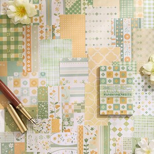 50 folhas de papel | Papel com vários padrões para escrita, desenho, cartões, diário, scrapbooking e colagem inicial