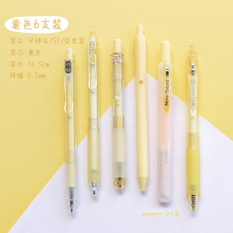 Set di 6 penne colorate Simplicity / Penne a inchiostro gel nero / Penne  per pianificatore / Cancelleria creativa / Materiale scolastico -   Italia