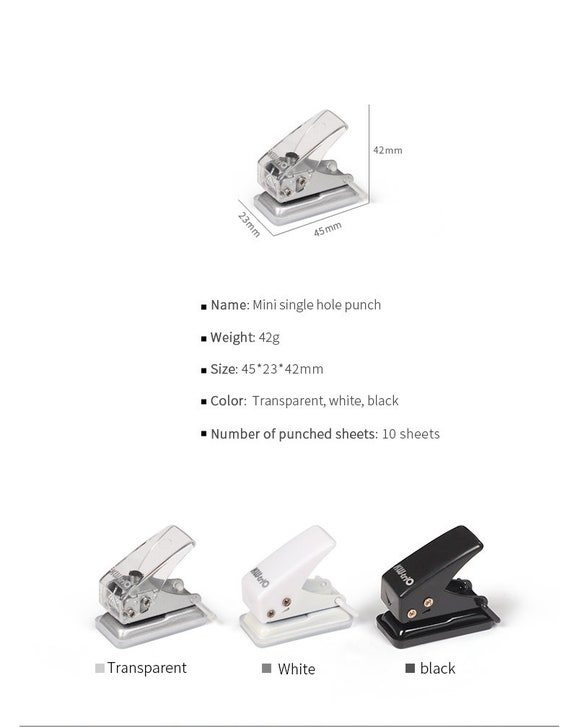 Portable Mini Single Hole Paper Puncher Loose Leaf B5 A5 A4 Smart Ring  Binder Planner Hole Punch Binding Supplies 