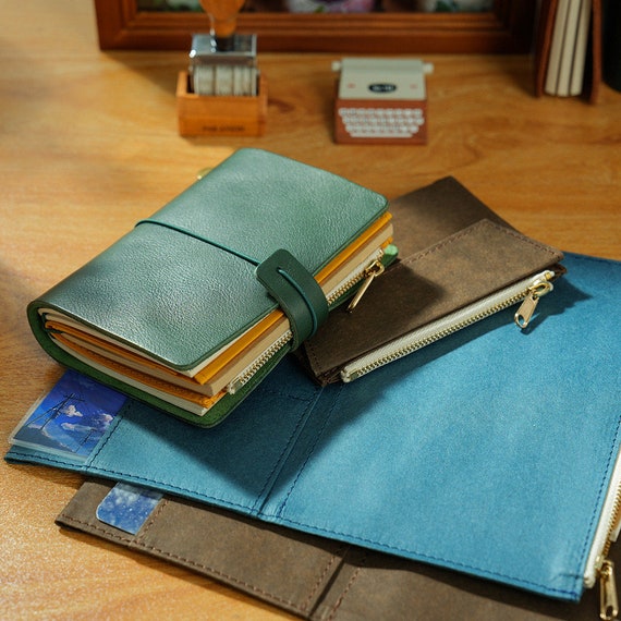 Canvas Traveler's Notebook Accessories Zipper Pocket Insert Cardholder | TN Standard  Passport Size | Organizer | Travel Journal