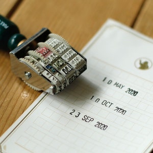 Timbro data rullo retrò / Timbro calendario / Timbro in legno / Scrapbooking / Planner