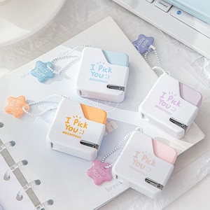Mini grapadora Sugar Cube / Herramientas de encuadernación para oficina, escuela, papelería creativa y bonita