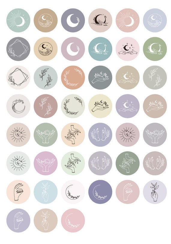 45pcs Lunar Sticker Pack / Celestial Stickers / Stickers / Planner Sticker  Set 