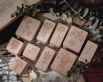 Flower Shop Stamp | Wooden Stamp Set | Scrapbooking Stamp | Planner Stamp |  | Junk Journal