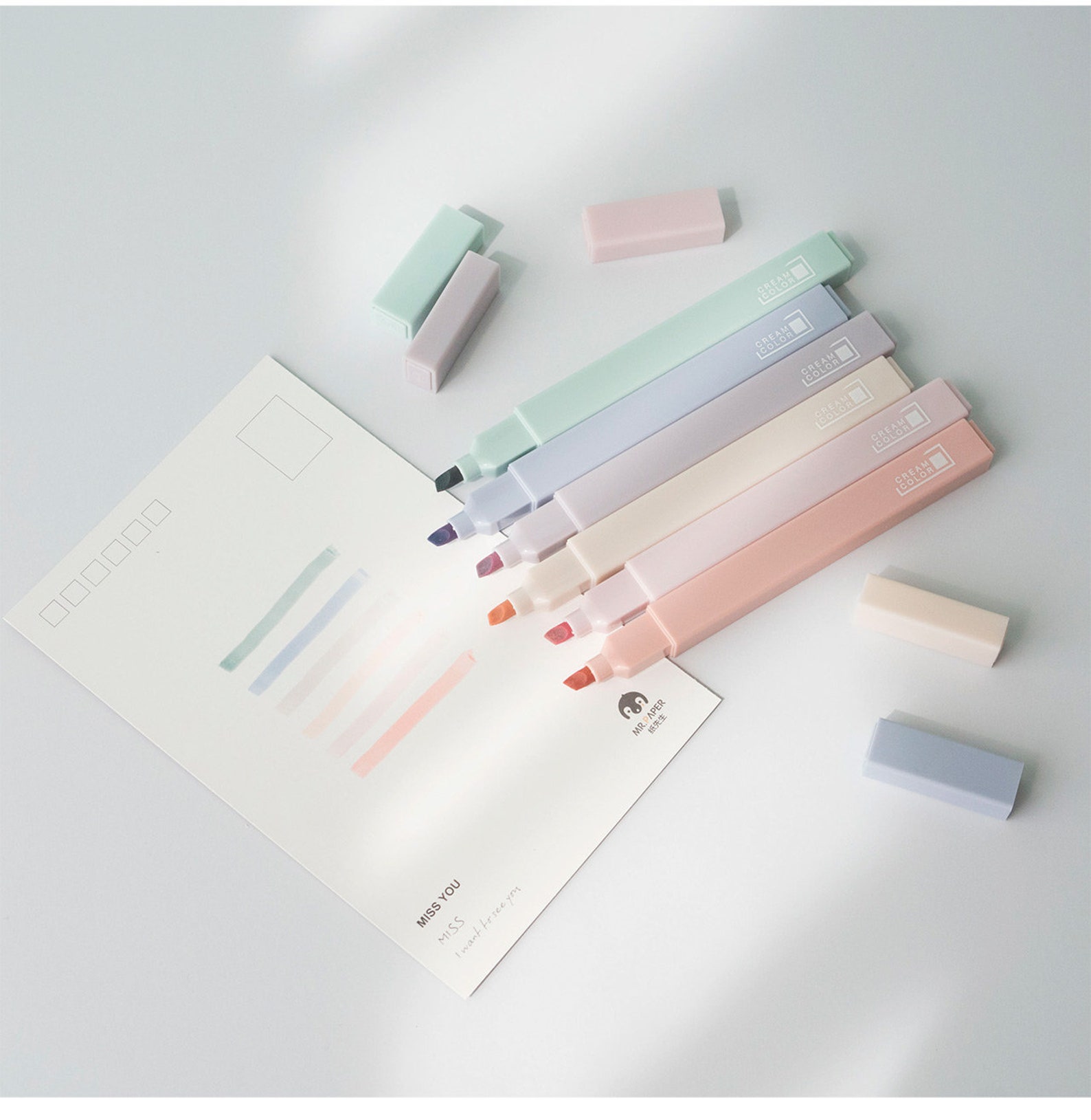 Cream Color Highlighter Penrainbow Color Highlighter Marker Etsy UK