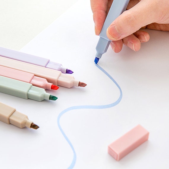 Gradual Cream Color Highlighter Pen Setstudent Dual Tip Hightlights Mild  Color Spot Liner Marker Study School Office Supplies 