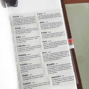 Englische Wort Interpretationen Journal Clear Stamp | Planer Transparent Stempel | Bullet Journal Planer Zubehör Zubehör