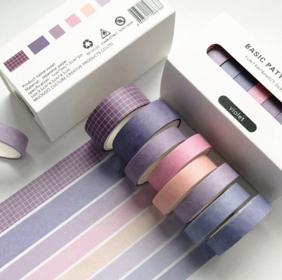 Solid Color and Plaid Washi Tape Set Japanese Washi Tape Etsy