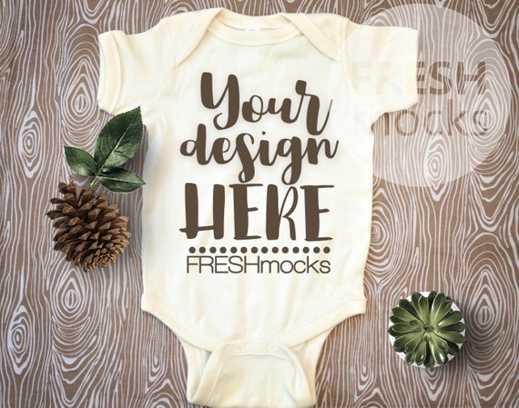 Rabbit Skins Unisex Bodysuit Mockup Natural Body Suit