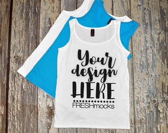 Anvil Ladies Lightweight Tank 882l Mockup Black Tank Top Etsy