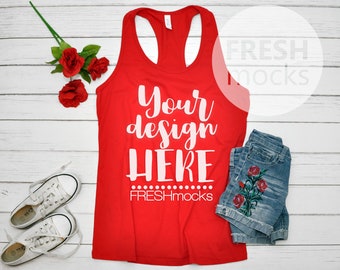 Bella Canvas Ladies Jersey Racerback Tank B6008 Mockup Etsy